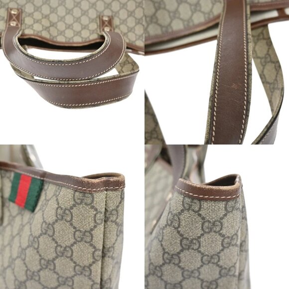 GUCCI Logo Sherry GG Pattern Shoulder Bag Supreme Leather Brown Italy 35YH759 - Picture 8 of 14
